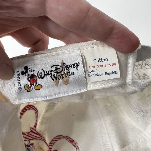 Vintage Walt Disney World Baseball Hat Cap White Red Adjustable - Picture 9 of 9
